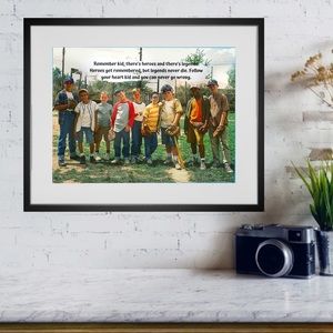 Sandlot art print framed home wall decor 14x18”
